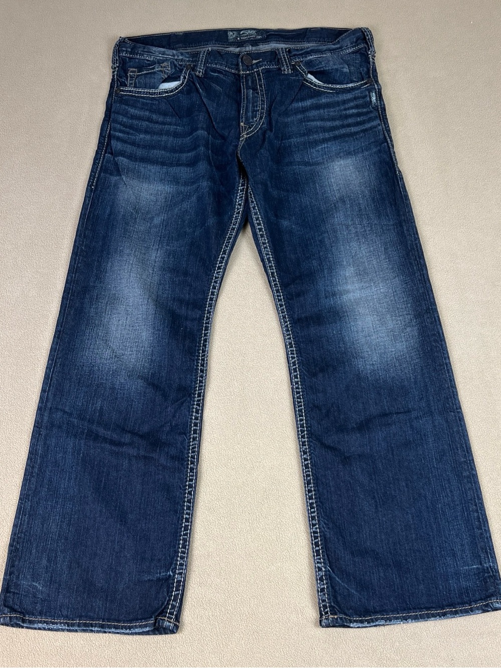 Silver Jeans Zac Relaxed Fit Straight Leg. 99% Cotton, 1% Spandex Men's Sz 38x32